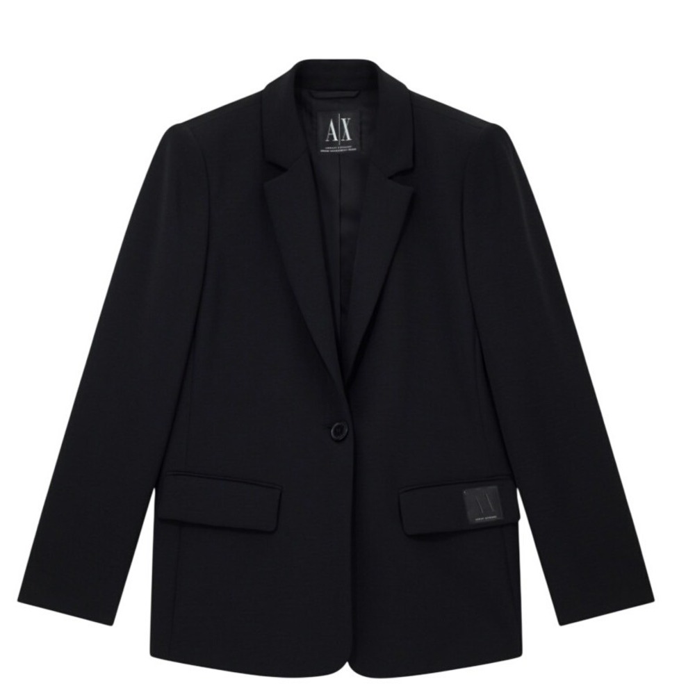 Armani Exchange Women Black Single Breasted‎ Blazer Suit Jacket Size 10 NWT